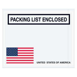 Tape Logic Envelopes,USA Flag,4 1/2x5 1/2",PK1000 PL465