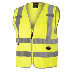 Pioneer Tricot Safety Vest,Green,2XL,2 Stripe V1025160U-2XL