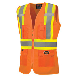 Pioneer Ladies Mesh Back Vest,Orange,Large V1021850U-L