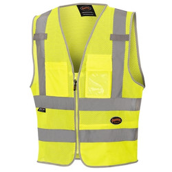 Pioneer Mesh Safety Vest,Green,5XL,2 Stripe V1025260U-5XL