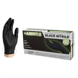 Ammex Gloveplus Powder Free Black Nitrile Glov AMXGPNB44100