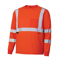 Pioneer Long Sleeve Bird Eye Shirt,Orange,XL V1054250U-XL