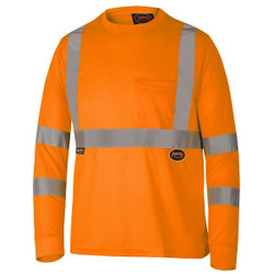 Pioneer Long Sleeve Bird Eye Shirt,Orange,Small V1054250U-S