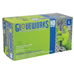 Ammex Glovewrks Hd Green Nitrile Diamond Grip AMXGWGN48100