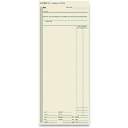 Tops Time Card,Weekly,3 3/8x8 1/4,PK500 1261