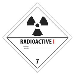 Tape Logic Label,Radioactive I,4x4" DL5241