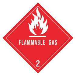 Tape Logic Label,Flammable Gas,2 4x4" DL5070