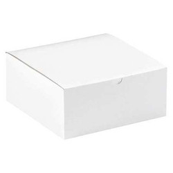 Partners Brand Gift Box,8x8x3 1/2",White,PK100 GB883