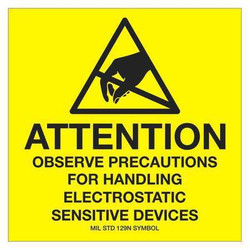 Tape Logic Label,Attention,Observe Precautions,4x4" DL9083