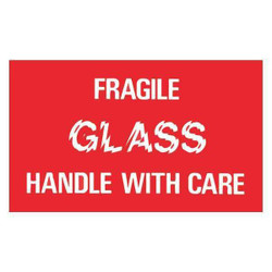 Tape Logic Label,Fragile Glass HWC,3x5" DL1150