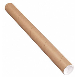 Partners Brand Mailing Tubes,W/Caps,2x24",Kraft,PK50 P2024K