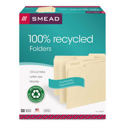 Smead Pressboard Folder,Recycled,Manila,PK100 10339