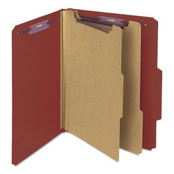 Smead Pressboard Folder,6 Section,Red,PK10 14075