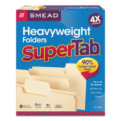 Smead Pressboard Folder,Supertab,Manila,PK50 10401