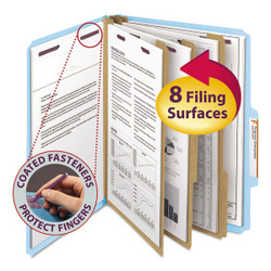 Smead Pressboard Folder,3 Dividers,Blue,PK10 14094
