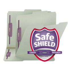 Smead Pressboard Folder,Gray/Green,PK25 14980