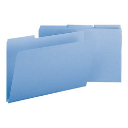 Smead Pressboard Folder,1/3 Cut,Blue,PK25 22530