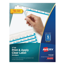 Avery Dennison Label Dividers,5 Tab,PK25 11446