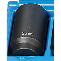 Grey Pneumatic Socket,36mm,1/2"D,Impact,12pt.,D 2136MD