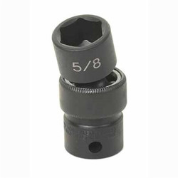 Grey Pneumatic Socket,8mm,3/8"D,Impact,Univ 6pt.,Blk 1008UM