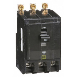 Square D Circuit Breaker,100A,Bolt On,120/240V,3P QOB3100VH