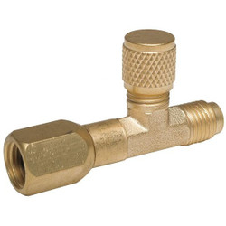 Sim Supply 1/4" Access Valve Tee w/ Flare Nut,PK6  4PDJ2