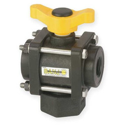 Banjo Poly Ball Valve,3-Way,FNPT,1-1/4 in V125BL