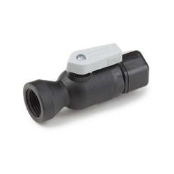 Parker Ball Valve,3/8"x 3/8 NPTF Blk, Poly FTPPB6VFC6