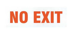 Brady Exit Sign,No Exit,3-1/2"x10" SP029G
