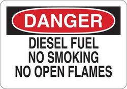 Condor Danger No Smoking Sign,Diesel,10x14 35FW26