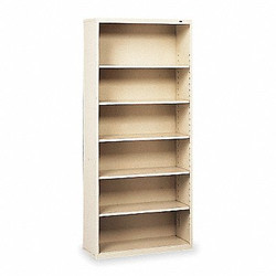 Tennsco Welded Steel Bookcase,78in,6 Shelf,Putty  B-78CP