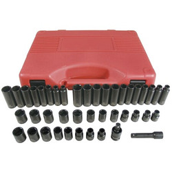 K-Tool International Impct Sckt,SAE/Mtrc,6 pt.,3/8"Dr,42 pcs. KTI-37042