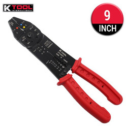 K-Tool International Crimp/Wire Stripper,Pro Multi Purpose,9" KTI56201
