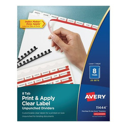 Avery Dennison Label Dividers,8 Tab,PK25 11444