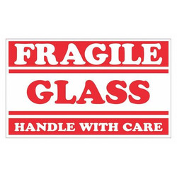 Tape Logic Label,Fragile Glass HWC,3x5" SCL547