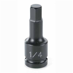 Grey Pneumatic Socket,8mm,1/4"D,Impact,Hex Male,Blk 9908M