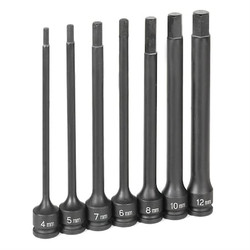 Grey Pneumatic Metric Hex Driver Set,3/8"D,6,7pcs. 1267MH