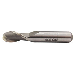 Hhip M42 Cobalt Single End Ball End Mill 2Flu 5842-0187