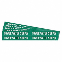 Brady Pipe Marker,Tower Water Supply,PK5 7287-4-PK