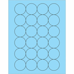 Tape Logic Circle Laser Label,Blue,1-2/3",PK2400 LL196BE