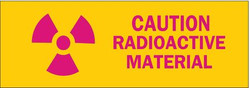 Brady Caution Radiation Sign,3-1/2 x 10In,ENG 88750