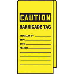 Accuform Wrap Stick Tag,Caution,12"Lx3-1/8"W,PK25  TAT113