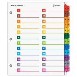 Cardinal Divider,One Step,24Tab,Assorted 60960