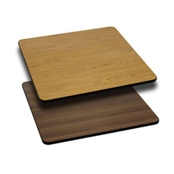 Flash Furniture Square Table Top,Natural or Walnut Rever XU-WNT-2424-GG