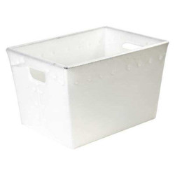 Partners Brand Space Age Totes,18x13x12",White,PK6 BINS184