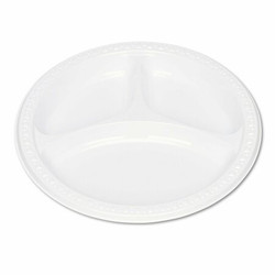 Tablemate Compartment Plates,9" dia.,White,PK125 19644WH