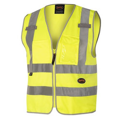 Pioneer Tricot Safety Vest,Green,Large,2 Stripe V1025160U-L