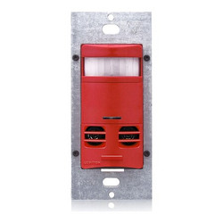 Leviton Occ Snsr,PIR/Usonic,120-277V AC,Red OSSMT-MDR