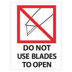 Tape Logic Label,Do Not Use Blades to Open,3x4" IPM325