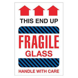 Tape Logic Label,Fragile GlassThis End Up,4x6" DL1980
